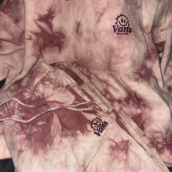 Vans Pink Tie-Dye Sweatsuit Hoodie with Matching Joggers Medium - Picture 6 of 9